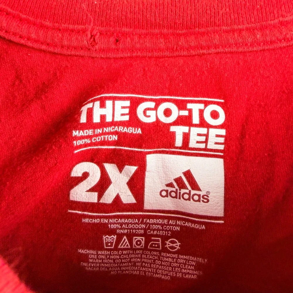 Adidas Men's 2X Red Fast Ain't Fair Graphic Tee The Go-To Tee Short Sleeve Shirt